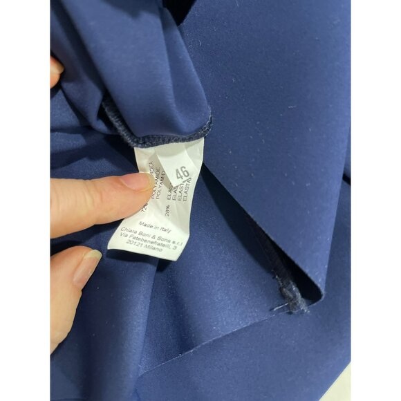 Chiara Boni $895 Leitha Cutout Mixed Media Sheath Dress in Blue Notte NWT - Picture 9 of 10